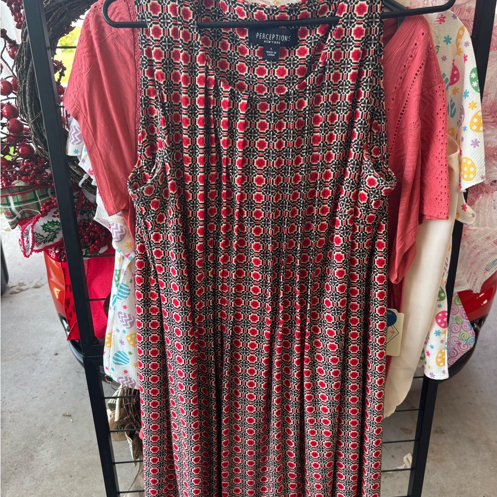 Perceptions Pink and Black Casual Maxi Sundress
